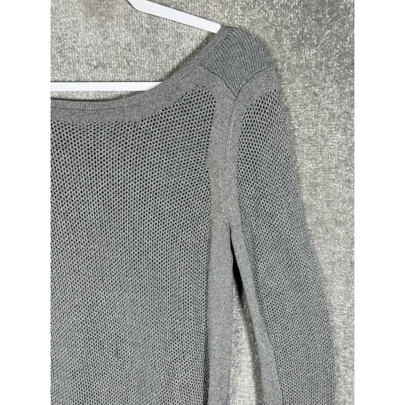 NYDJ Open Knit Ribbed Metallic Pullover Sweater Womens Size Medium V-Neck Back - Picture 6 of 16